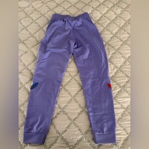 Adidas Kids Lavender Joggers with Red and Blue Accents size 11-12